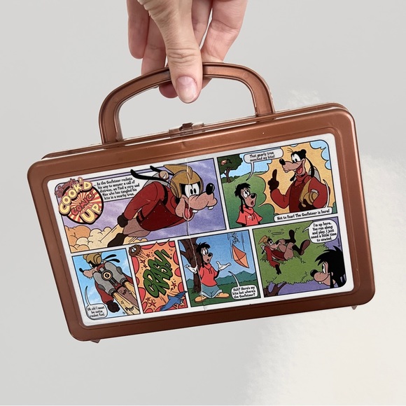 Disney Cook’d Up goofy comic graphic brown plastic lunch box - Picture 1 of 3